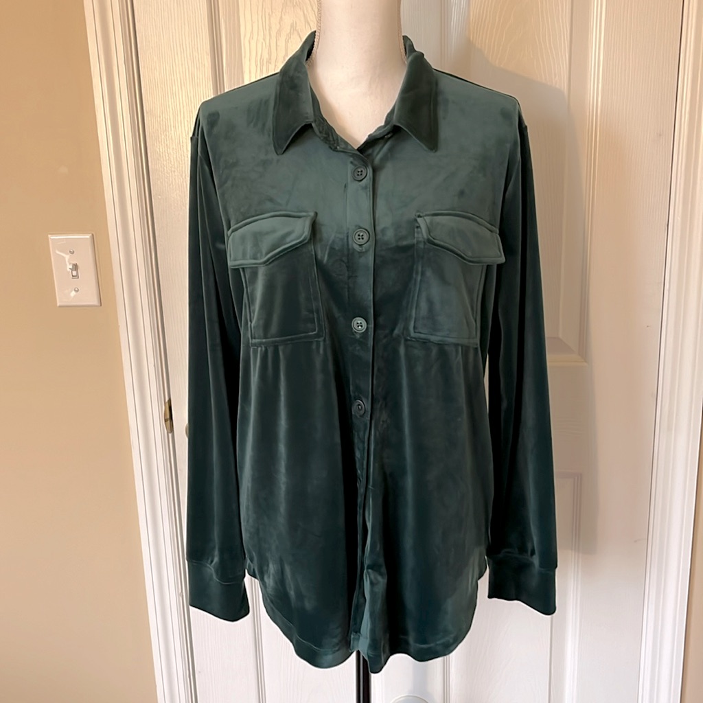 Velvet Button Up Shirt